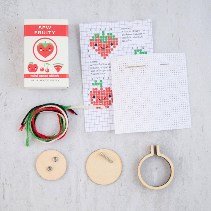 Sew Fruity Mini Cross Stitch Kit In A Matchbox