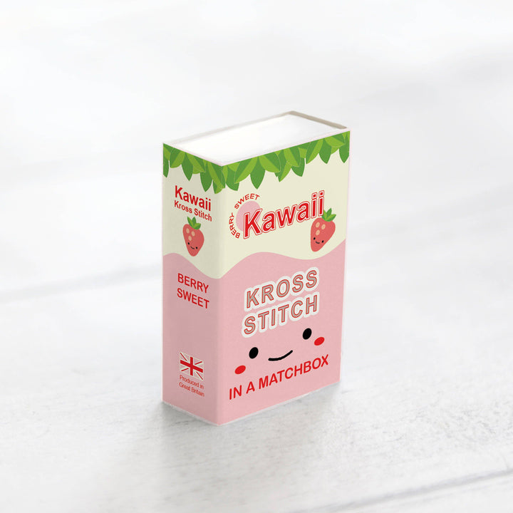 Kawaii Strawberry Mini Cross Stitch Kit In A Matchbox