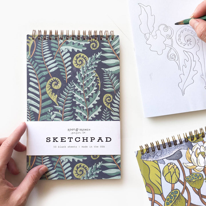 Ginkgo + Tiger Moth Spiral Bound Sketchpad