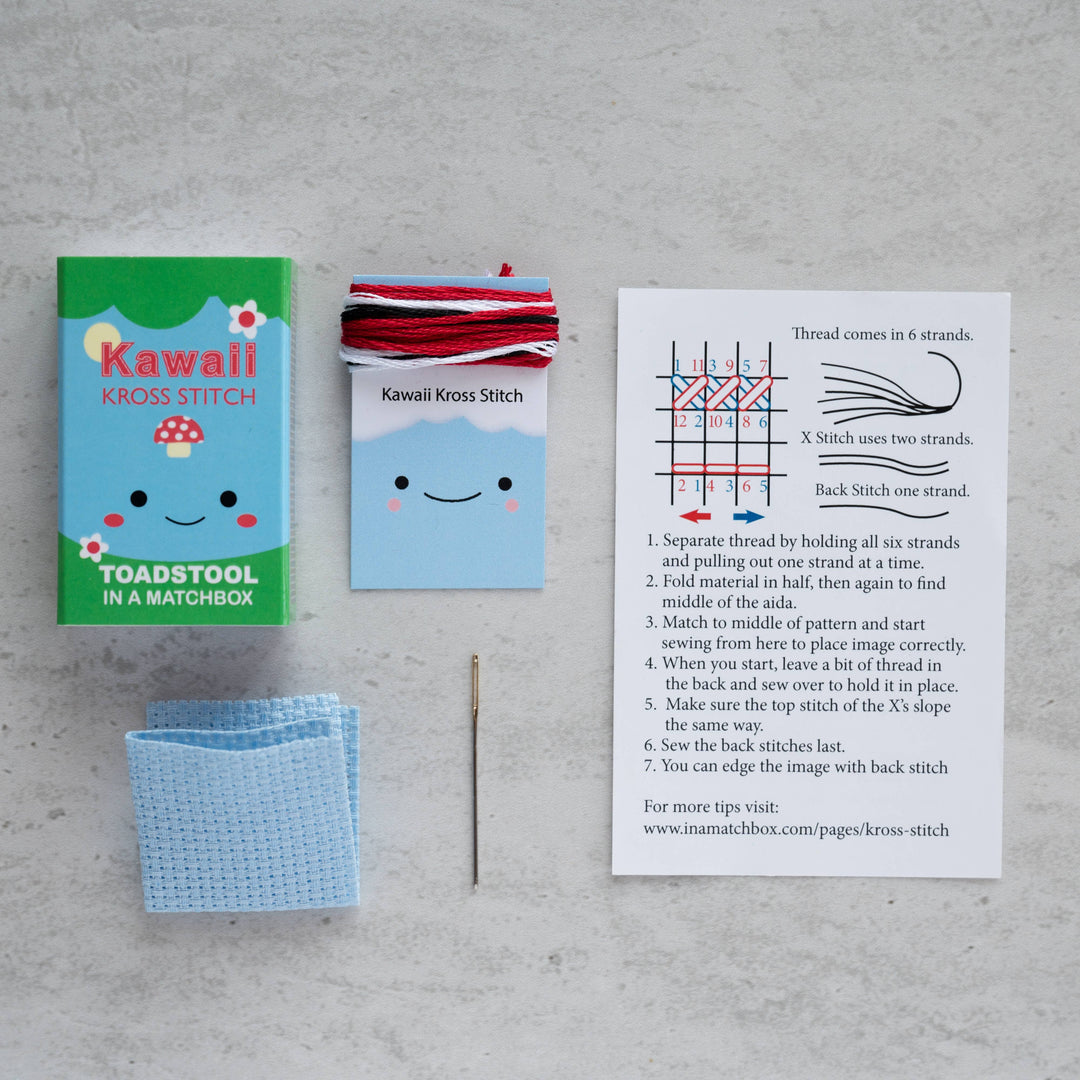 Kawaii Toadstool Mini Cross Stitch Kit