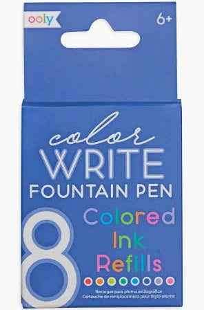 Color Write: Fountain Pen Colored Ink Refills - Set of 8