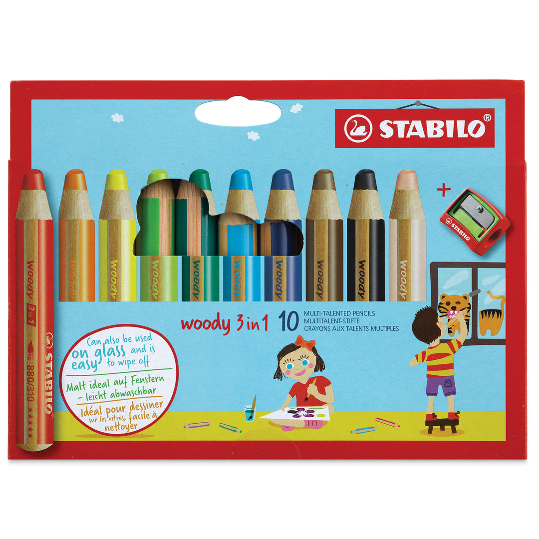 Stabilo Woody Set of 10 with Sharpener